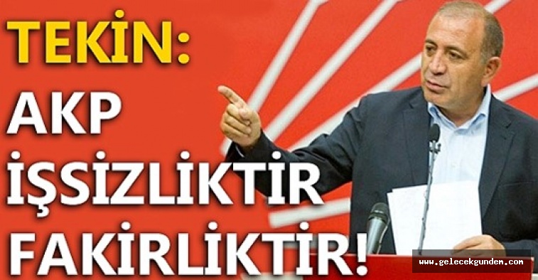 CHP 'li Tekin: AKP işsizliktir, fakirliktir!