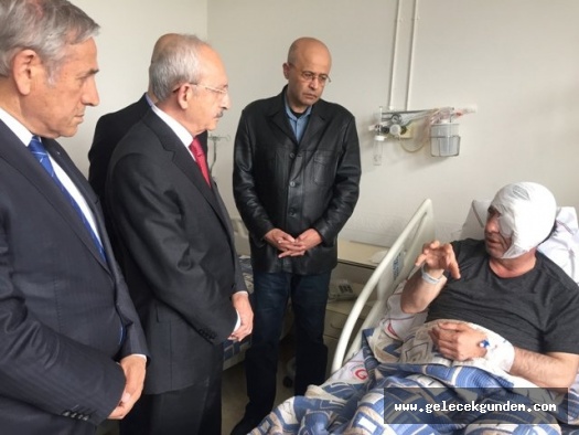 CHP LİDERİ KILIÇDAROĞLU SALDIRIYA UĞRAYAN GAZETECİYİ ZİYARET ETTİ