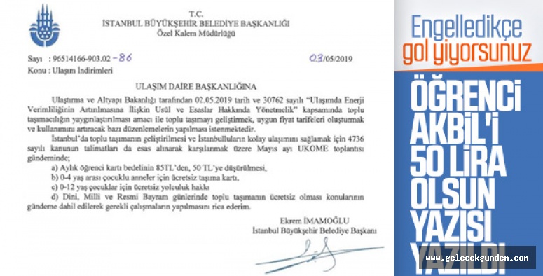 EKREM İMAMOĞLU SÖZÜNÜ TUTTU!