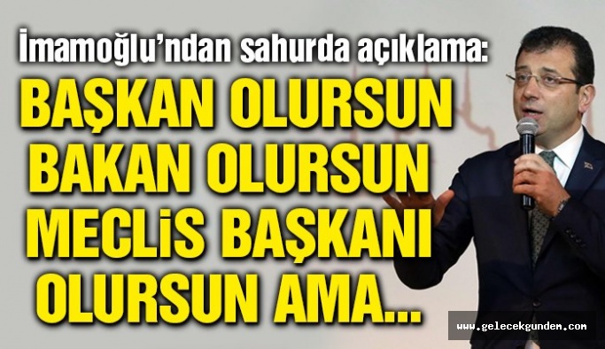 İmamoğlu’ndan Yıldırım’a ‘çaldılar’ tepkisi