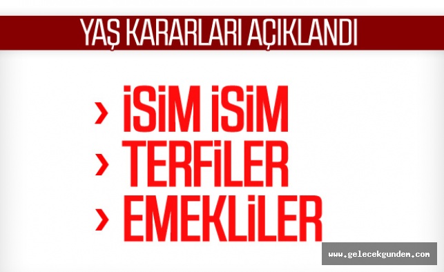 Cumhurbaşkanı Recep Tayyip Erdoğan başkanlığındaki YAŞ toplantısı, sona erdi. Erdoğan, YAŞ kararlarını onayladı.