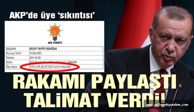 Cumhurbaşkanı Erdoğan ‘290 bin üye eksildi’ dedi, teşkilatını uyardı