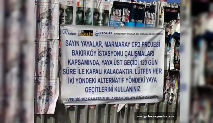 BAKIRKÖY MEYDANINDAKİ KÖPRÜ 4 AY KAPALI..İBB VE ULAŞTIRMA BAKANLIĞI GÖREVE