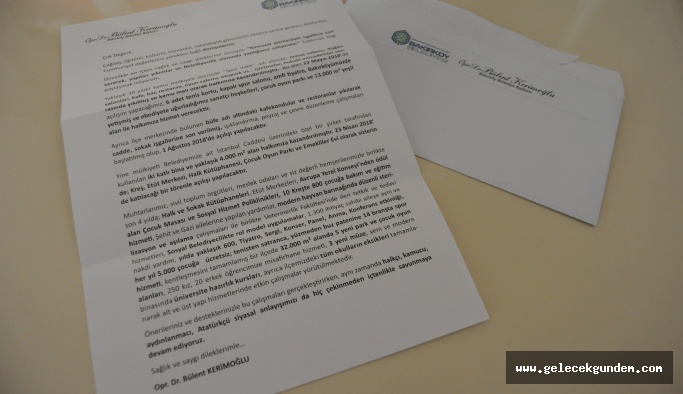 CHP'Lİ BAKIRKÖY BELEDİYE BAŞKANI DR. KERİMOĞLU'NDAN, BAKIRKÖY HALKINA MEKTUP