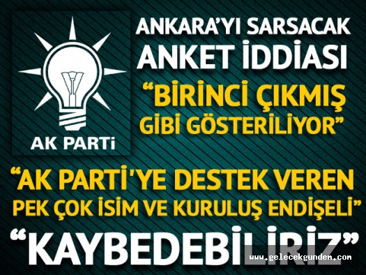 Ankara'yı sarsacak AK Parti anketi iddiası: Birinci çıkmış gibi gösteriliyor