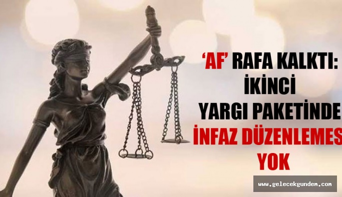 ‘Af’ rafa kalktı: İkinci yargı paketinde infaz düzenlemesi yok