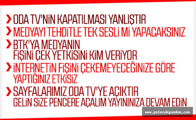 Oda TV'ye erişim engeli hukuksuzdur! Geçmiş olsun ODATV!