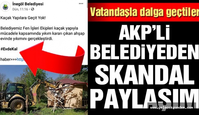 AKP’li belediye tarla içindeki kulübeyi yıktı, #EvdeKal diye dalga geçti