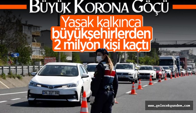 Kısıtlamanın kalkmasıyla 2 milyon kişi şehir değiştirdi