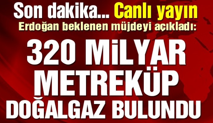 Son dakika! Erdoğan, ‘müjde’yi açıkladı: 320 milyar metreküp doğalgaz bulundu