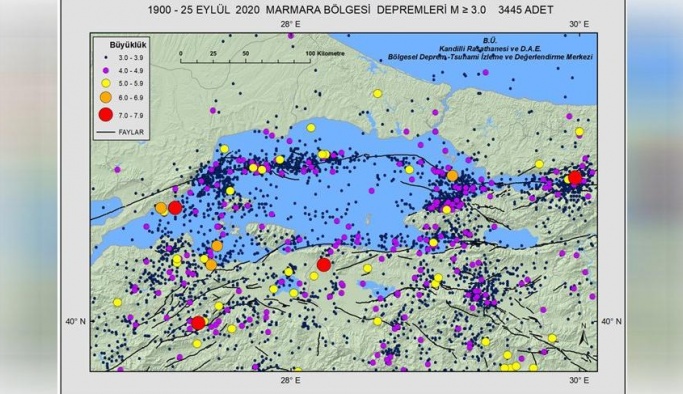 Kandilli: 120 yılda Marmara Bölgesi’nde 3’ten büyük 3 bin 445 deprem kaydedildi