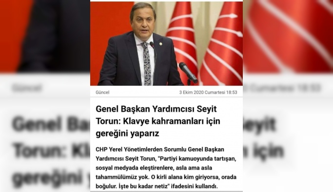 CHP'li Seyit Torun: Klavye kahramanları için gereğini yaparız dedi, CHP Tabanı sosyal medyada sert yanıt verdi!