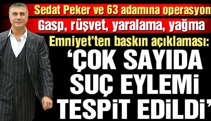 SEDAT PEKER ORGANİZE SUÇ ÖRGÜTÜNE 5 İL'DE OPERASYON !