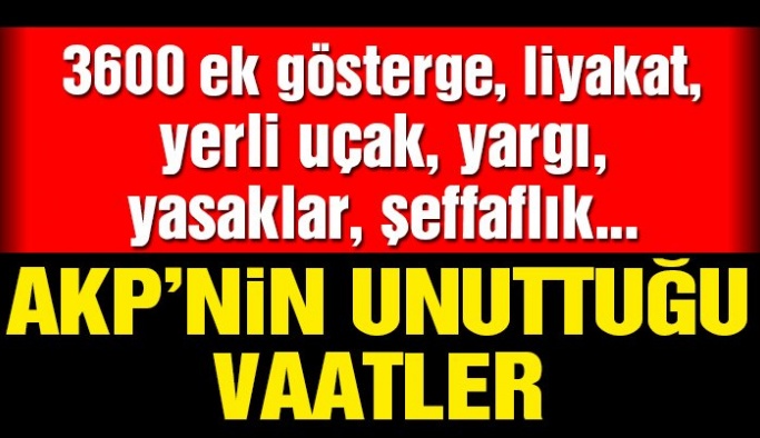 AKP’nin unuttuğu vaadler