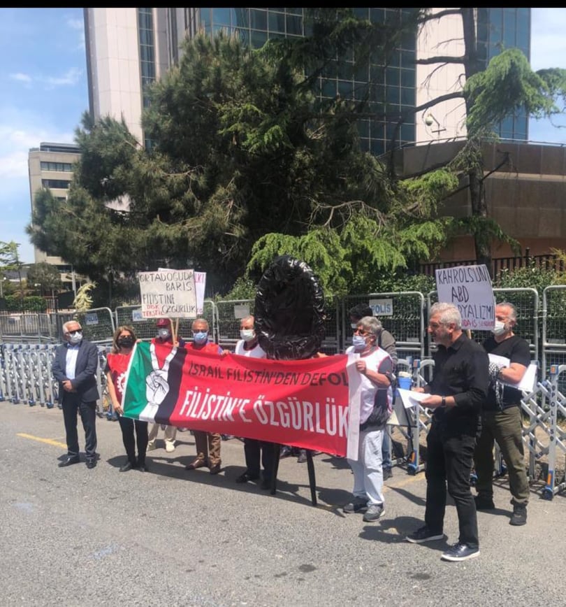 DİSK 'E BAĞLI SENDİKALAR İSRAİL'İ PROTESTO ETTİLER.